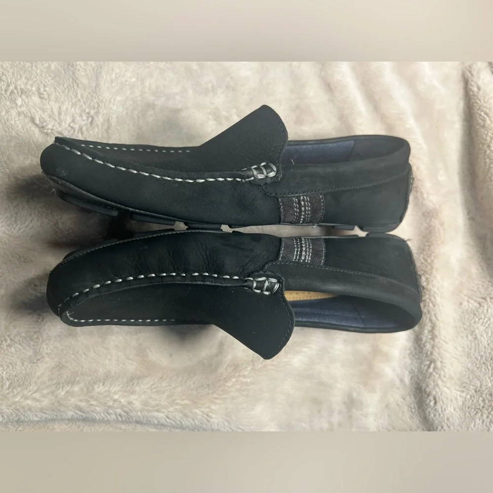 G.H. Bass & Co. leather moccasin driving loafers Black Size 7